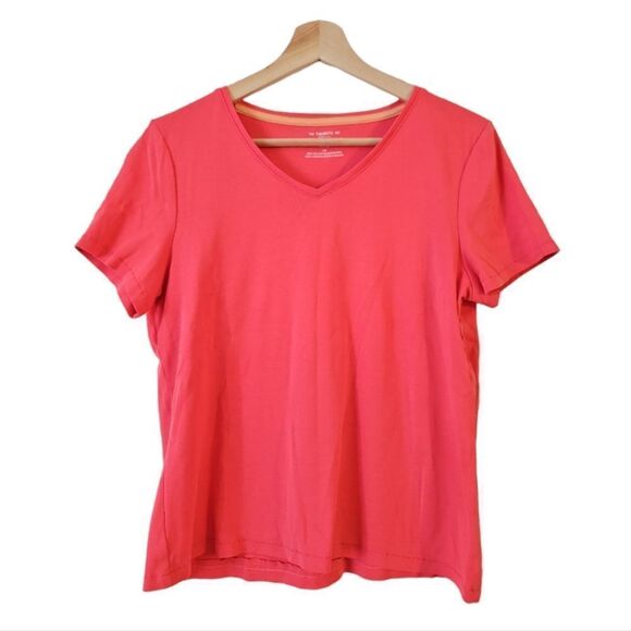 Talbots Womens Short Sleeve Pima Cotton Tee Pullover Everyday Basic Pink L - Picture 1 of 8